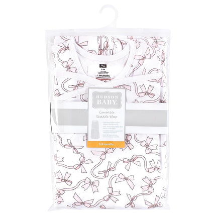 Gigoteuse emmaillotage évolutive unisexe Hudson Baby, motifs nœuds roses, 0-3 mois