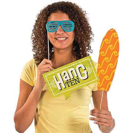 Surf's Up Photo Stick Props (12 Pack) on 12 1/2" Wooden Sticks