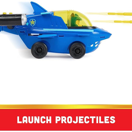 PAW Patrol, Aqua Pups Basic Vehicle Toy Car in Shark Design with Chase Puppy Figure, Toy Suitable for Children from 3 Years