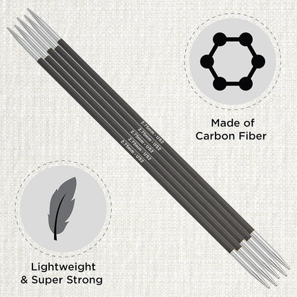 KnitPro Karbonz Double Pointed Needles 6" (15cm) | 2.75 mm