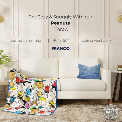 Franco Peanuts Kids Bedding Super Soft Cozy Silk Touch Throw, 40 in x 50 in, (Officially Licensed Product)