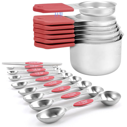 Magnetic Measuring Cups and Spoons Set-Heavy Duty 