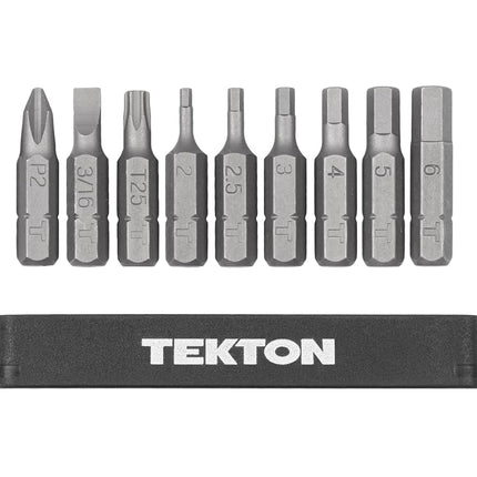TEKTON 1/4 Inch Bicycle Bit Set with Rail, 9-Piece (#2, 3/16 in., T25, 2-6 mm) | DZZ93003