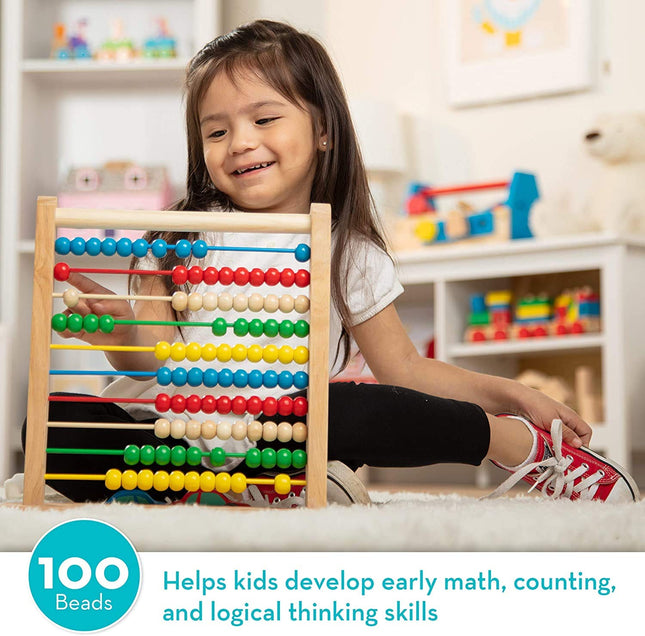 Classic Wooden Abacus + FREE Melissa & Doug Scratch Art Mini-Pad Bundle [04930]