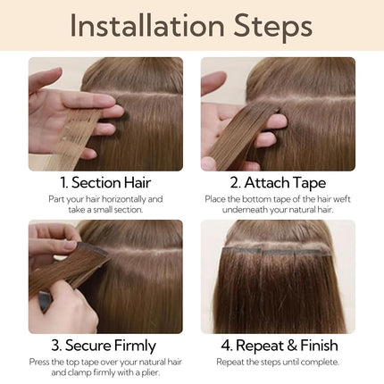 hotbanana Tape in Hair Extensions Human Hair 12 Inch