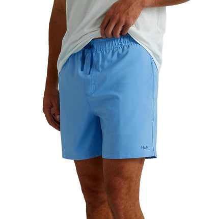 HUK Short de bain Performance Volley pour homme, séchage rapide, bleu Marolina