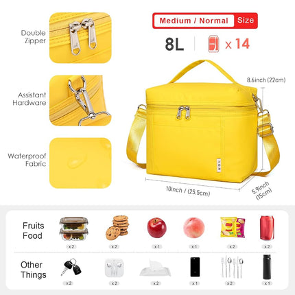 NOL Natural Organic Lifestyle Insulated Lunch Bags for Women Cooler Bag Lightweight Nylon Waterproof Lunch Box for Work