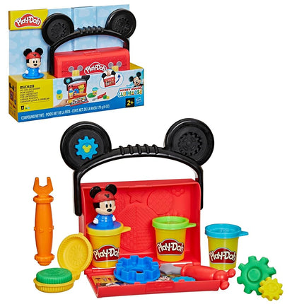 Play-Doh Disney Junior On-the-Go Garage Mickey Mouse Playset, Arts & Crafts Preschool Toys for Children Aged 2+