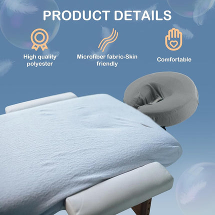 Macarrie 24 Pcs Massage Table Face Cradle Covers Microfiber,Gray