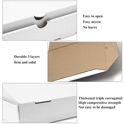 WOKAV 15 Pcs Mini White Cardboard Pizza Box, 9.5" x 9.5" x 1.7"