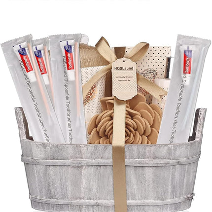 HQSLsund 30 Pack Disposable Toothbrushes with Toothpaste, Individually Wrapped, Soft Bristle, Manual, White, Travel Toothbrush Kit