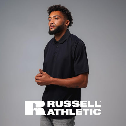 Russell Athletic Men's Dri-Power Performance Golf Polo Shirt, Maroon, S