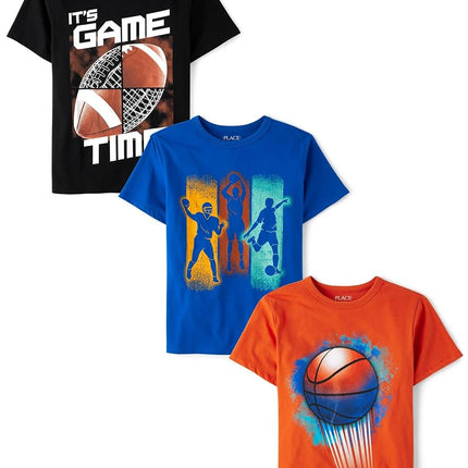 T-shirts graphiques à manches courtes The Children's Place pour bébés garçons, lots multiples, lot de 3 t-shirts sportifs, taille XL