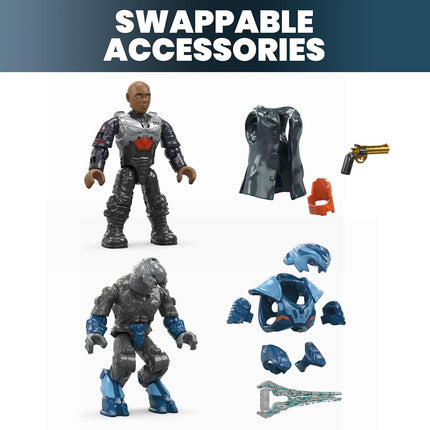 Set de juguetes de construcción de vehículos MEGA Halo The Series, nave aérea Renegade Banshee con 205 piezas, 2 microfiguras de acción, morado, para niños y fans, HNC56