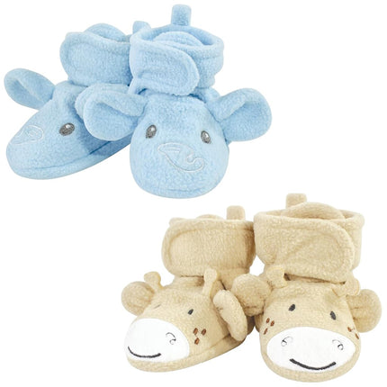 Hudson Baby Unisex-Child Cozy Fleece Booties Winter Accessory Set, Elephant Giraffe, 12-18 Months Infant