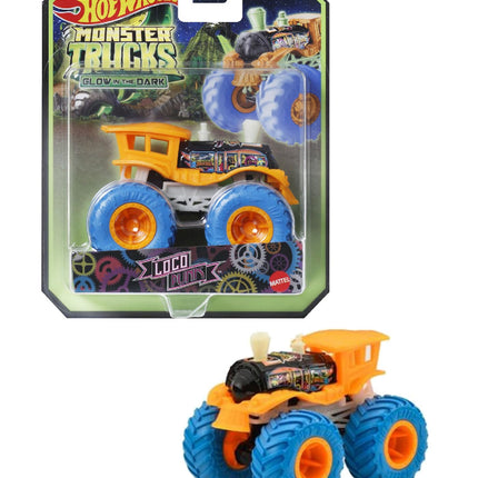 Hot Wheels Monster Trucks - (Loco Punk que brilla en la oscuridad JFX20)