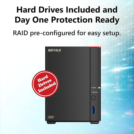 BUFFALO LinkStation 720 8TB 2-Bay Home Office Private Cloud Data Network Attached Storage Media File Server