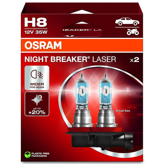 OSRAM Night Breaker Laser H8, +150% More Brightnes
