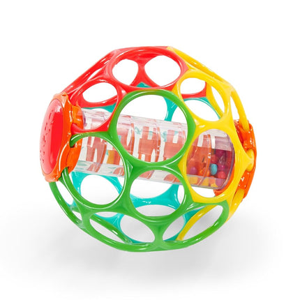 Bright Starts Oball Rollin' Rainstick Rattle Easy-Grasp Toy, Ages 3 Months +
