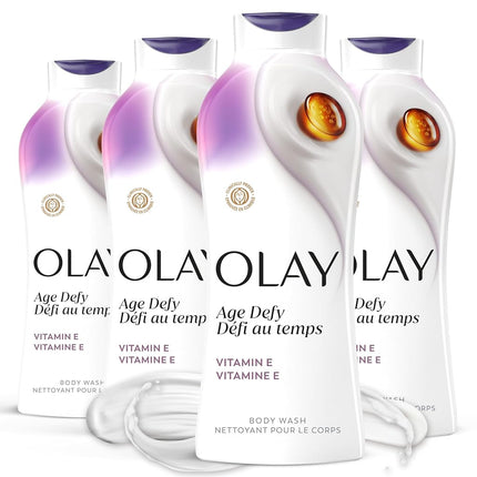 Olay Gel Corporal Desafiante a la Edad con Vitamina E 22 Onzas (Paquete de 4)