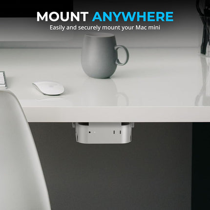 SABRENT Support Mac mini M4 (2024+) – Support flexible de bureau/mur en aluminium, support résistant aux rayures avec gestion des câbles et circulation de l'air – Support Mac mini sécurisé pour mur, bureau ou surface (BK-MAC2)