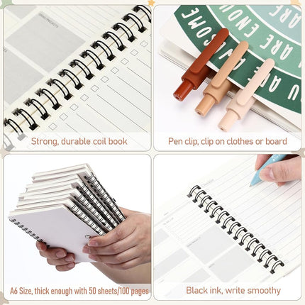 Thenshop 60 Pcs First Day of School Encouragement Supplies 30 Self Care Notebooks Journals and 30 Positive Affirmation Pens Mental Health Wellness Gifts for Teacher Counselor Student
