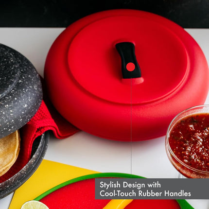 Dexas Microwavable Tortilla Warmer, Red