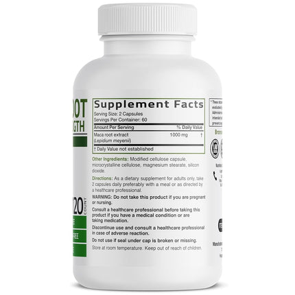 Bronson Maca Root Extra Strength 4000 MG per Serving, Lepidium Meyenii - Non-GMO, 120 Vegetarian Capsules