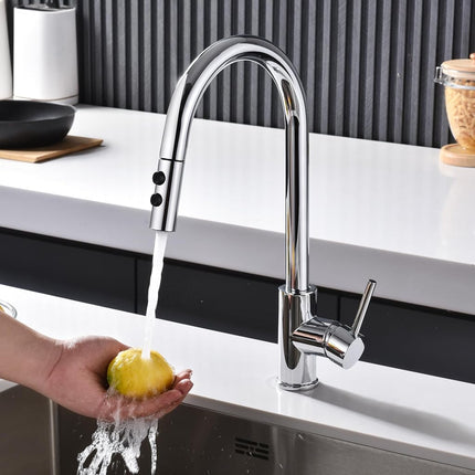 TIORIY Kitchen Sink Spray Head Replacement Metal Chrome Kitchen Faucet Spray Head with 15 Adapters Pull Out Kitchen Faucet Replacement Spray Nozzle