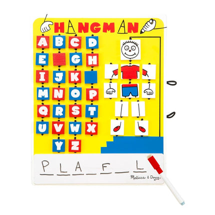 Melissa & Doug Flip-to-Win Hangman Travel Game (Wooden Word Game)