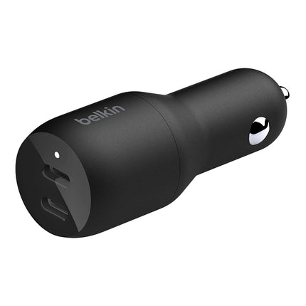 Belkin USB-C PD Car Charger 36W (Dual 18W USB-C Power Delivery Car Charger for iPhone 14 and 13 series, Samsung, Google and more)