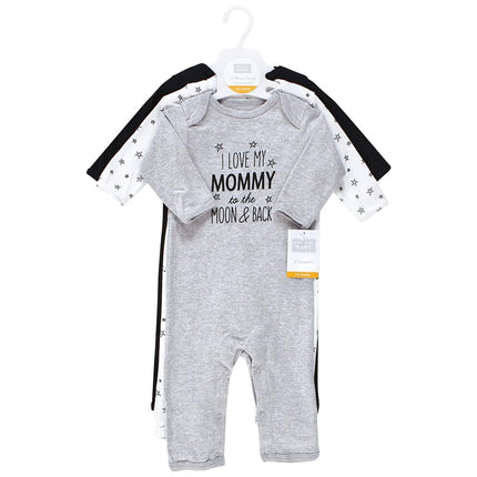 Hudson Baby Grenouillères en coton pour bébés filles, Mom Dad Moon Back, 0-3 mois