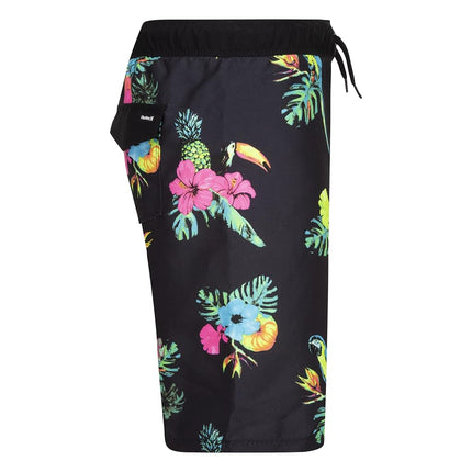 Bañador Hurley para niño, de quita y pon, multicolor/estampado floral de loros, 2T