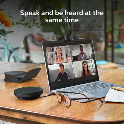 Jabra Speak2 55 Wireless Bluetooth Speakerphone with 4 Noise-cancelling Mics, Full-range 50mm Speaker, Wideband Audio, Compact and portable - MS Teams Certified, Works with Other Platforms - Dark Grey