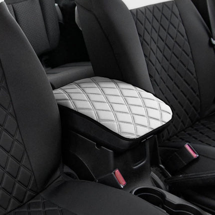 FH Group FH1053WHITEDM-AVC Diamond Pattern Neosupreme Center Console Pad Water-Resistant Black Seat Box Cover Protector fits Most Cars, SUVs, and Trucks