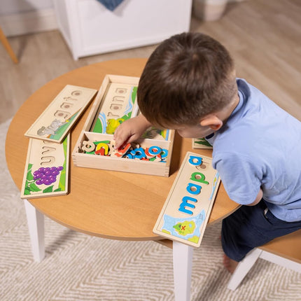 Melissa & Doug Spanish See & Spell Educational Language Learning Toy, Early development & activity toys, Puzzle, Wooden puzzle, Gift for 4 year old boy or girl