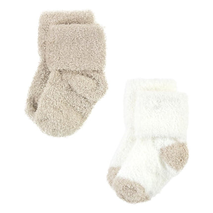Hudson Baby Unisex Baby Cotton Rich Newborn and Terry Socks, Gray Taupe Stripe, 0-6 Months, Gray Taupe Stripe, 0-6 Months