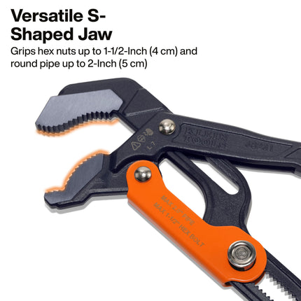 Klein Tools 68231 Pipe Wrench, S-Jaw Quick Adjust Plumber, Fits up to 2" Round Pipe and 1.5", 17" Hex Nuts