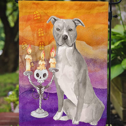 Caroline's Treasures CK3194GF Hallween Staffordshire Bull Terrier Flag Garden Size, Small, Multicolor