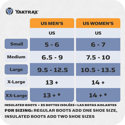 Yaktrax DIAMOND GRIP BLACK XLARGE 13+