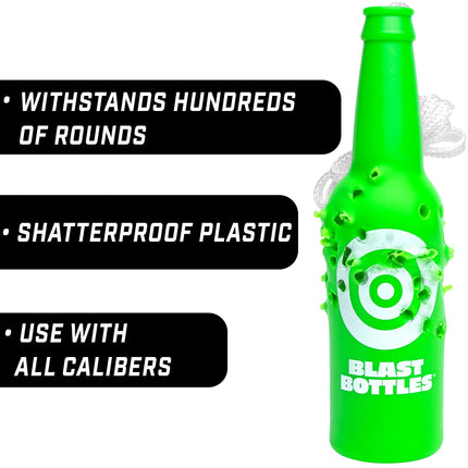 GoSports Outdoors Botellas explosivas – Paquete de 3 – Blancos irrompibles con cuerda para práctica de tiro, ideales para campos de tiro interiores y exteriores