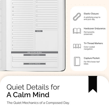Panda Planner 2021 Daily Planner - Organizer for Goals, Gratitude & Focus - Undated 90 Day Planner (A5, Hardcover, Black, Ruled, Adult, Daily Planning, Goal Setting, Time Management, Positivity)