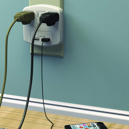 Stanley 30407 PlugMax 3 USB, Blanco