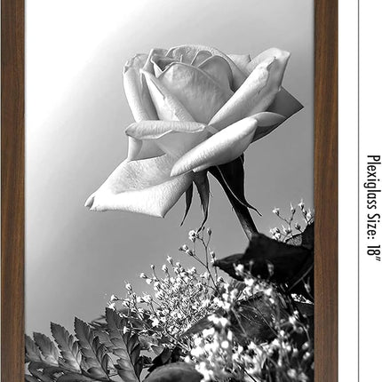Americanflat 12x18 Poster Frame with Polished Plexiglass - Wide Picture Frames Made of Engineered Wood for Vertical or Horizontal Wall Display - Epic Collection - Mahogany