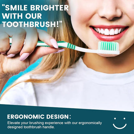 Navona 300 PCS Bulk Disposable Toothbrush Pack, Premium Individually Wrapped, Soft Bristles for Adults or Kids, Ergonomic Handle, Perfect for Travel, Hotel, Donation