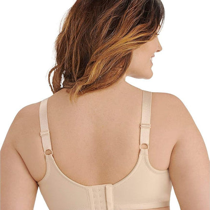 Vanity Fair Women's Full Figure Beauty Back Smoothing Bra, 4 Way Stretch Fabric, Lightly Lined Cups Up to H, Opaque, Wirefree-Beige, 38DD