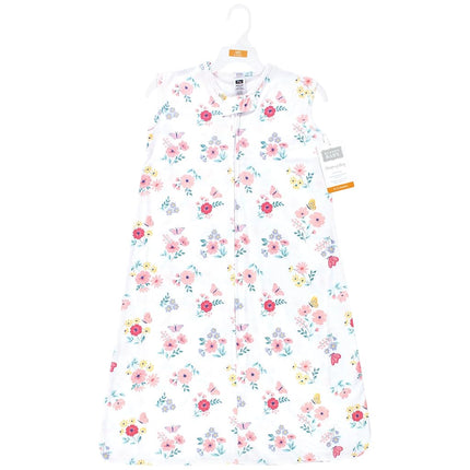 Hudson Baby Saco de Dormir, Manta Portátil de Algodón sin Mangas Unisex para Bebé, Diseño Floral de Mariposas, 12-18 Meses
