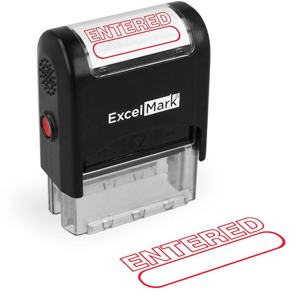 Entered Self Inking Rubber Stamp - Red Ink