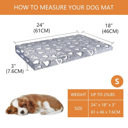 VANKEAN 24”Pet Bed Mattress Machine Washable for Small Dog up to 25lbs Grey