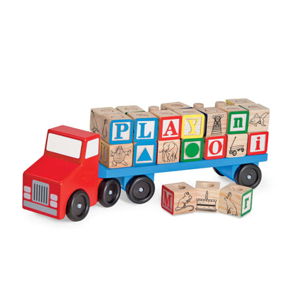 Melissa & Doug Alphabet Blocks Wooden Truck Educat